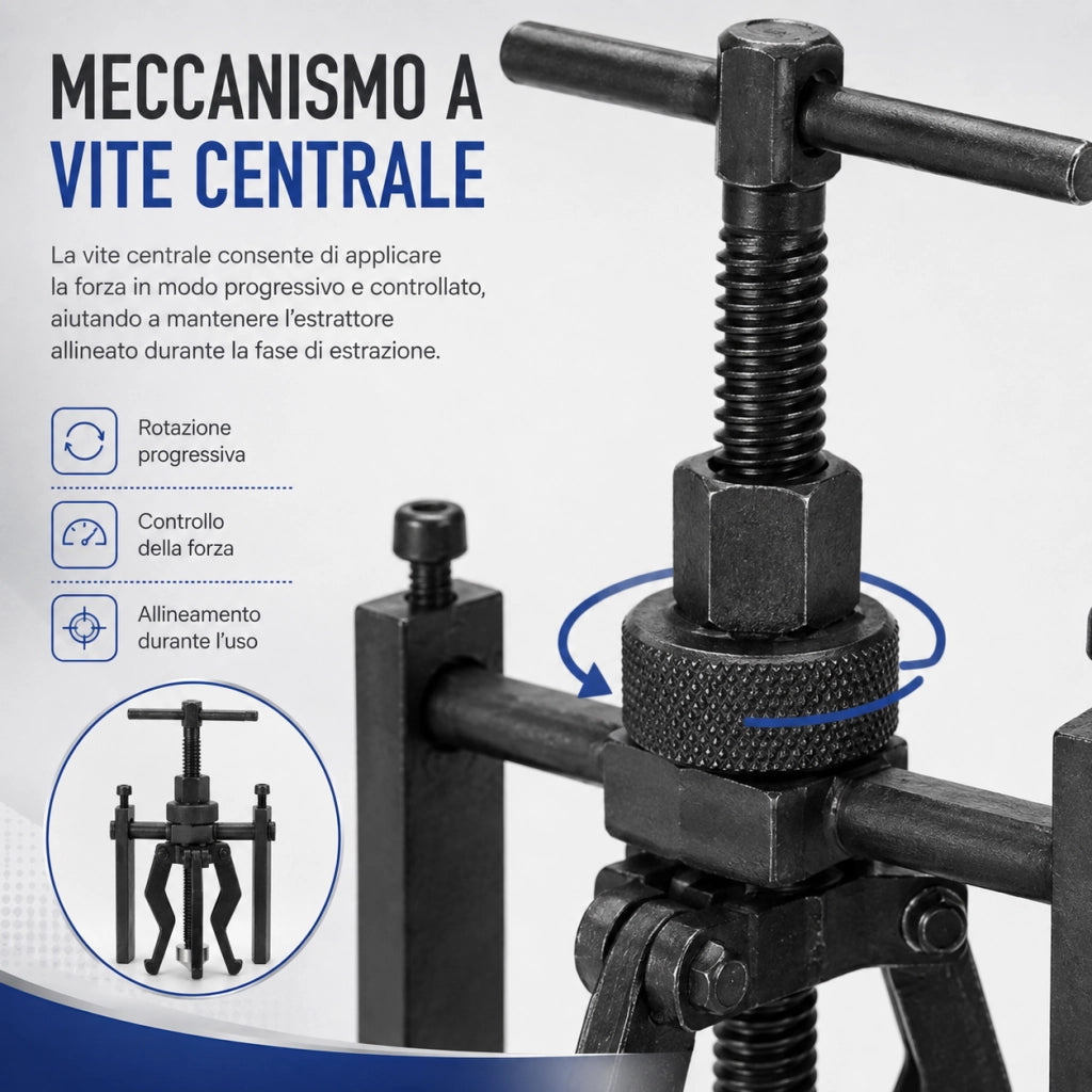 Estrattore Cuscinetti Interni 3 Griffe 1/2"-2" Cr-V 135x200 mm