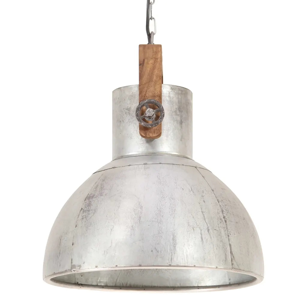 Lampada a Sospensione Industriale 25 W Argento Rotonda 40cm E27 320529