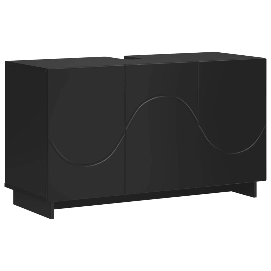 Set mobili da bagno 2 pz Nero Legno ingegnerizzato 3433074