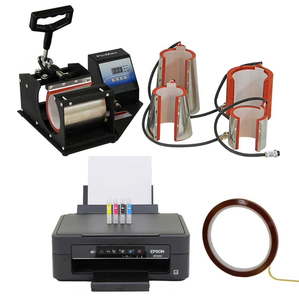 Bundle creativo PixMax con pressa per tazze e stampante Epson sublimazione
