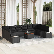 Set Divano da Giardino con archiviazione 11 pcs Nero 3356679