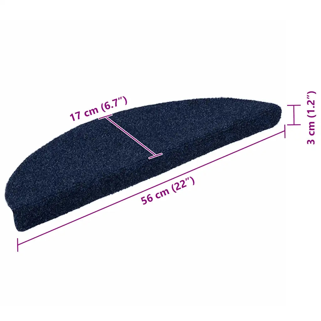Tappetini per scale autoadesivi 5 pz | Gradini per Scale 56x17x3 cm blu navy semicircolari