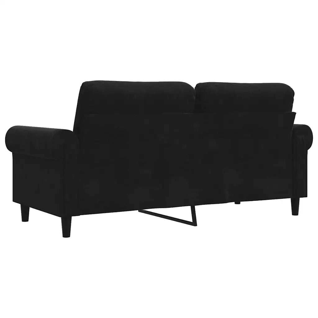 Divano a 2 Posti Nero 140 cm in Velluto 359534