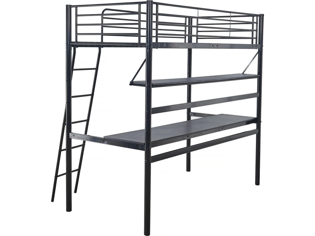 Letto a soppalco "Alona" - 90 x 190 cm - Nero
