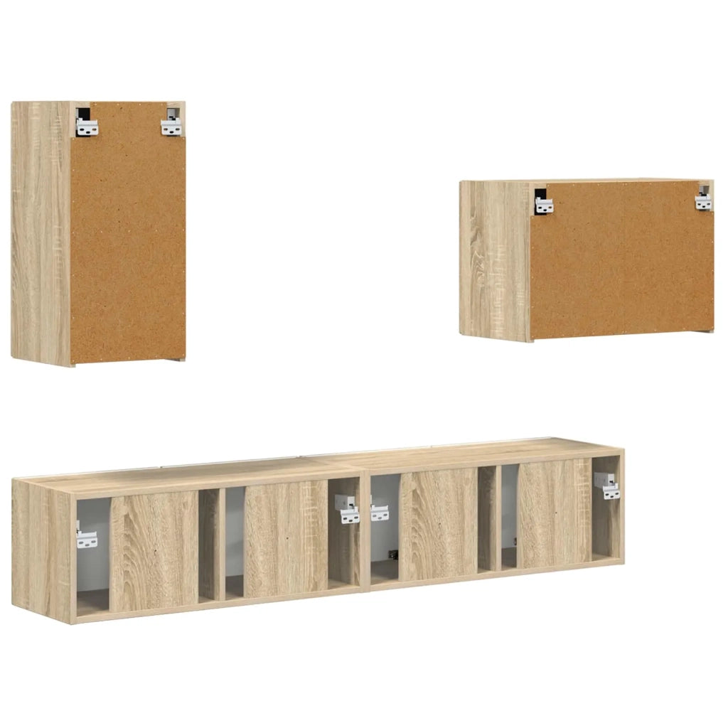 Set di Mobiletto da TV a Parete 4 pcs Rovere Sonoma 3408936