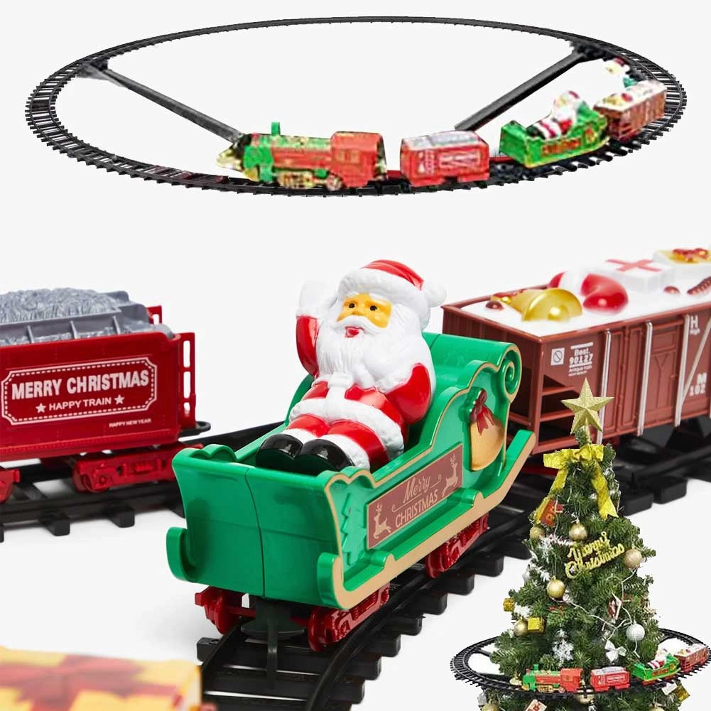 Trenino per Albero di Natale Treno con Supporto per Centro Albero con Luci Suoni
