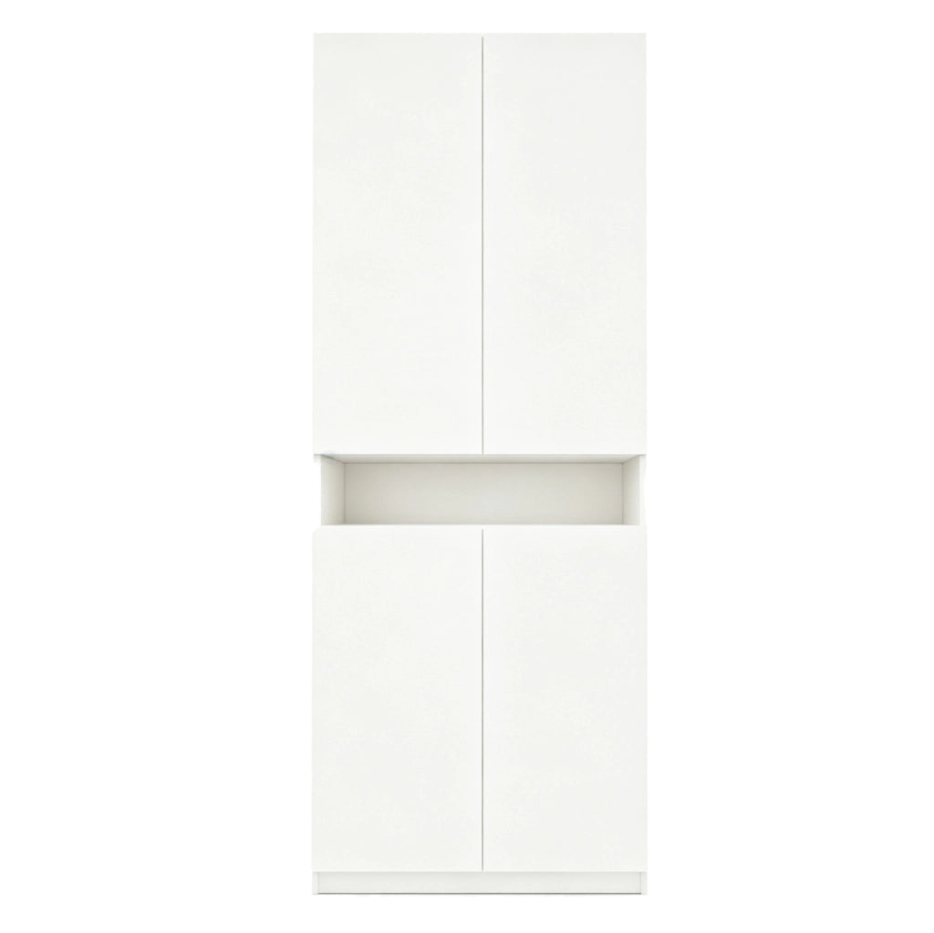 Armadio bianco 70x55x180 cm con LED, ampio spazio e ripiani illuminati