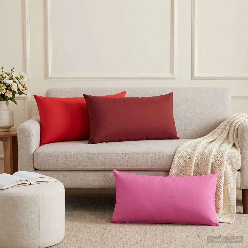 Cuscino con cuscino HEERLEN 2 pz Rosso Vino Poliestere 925870