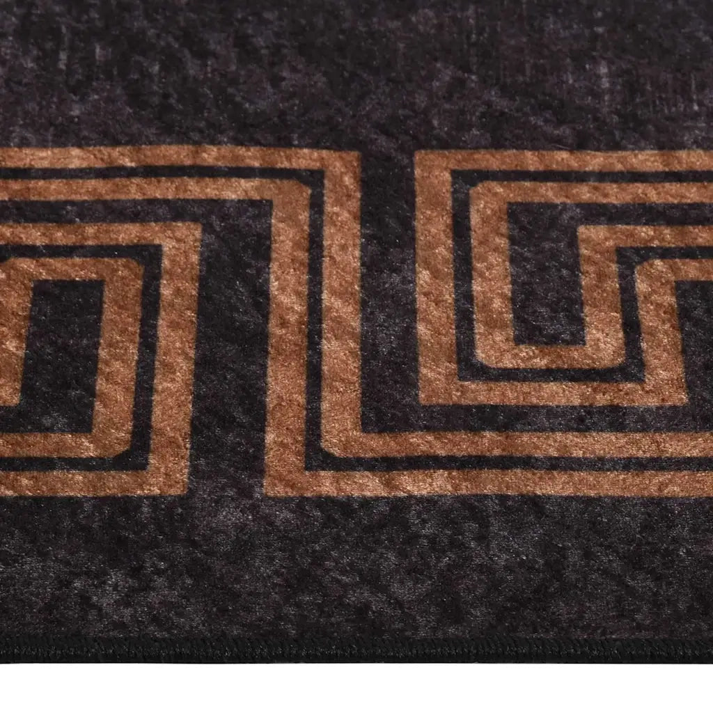 Tappeto Lavabile 190x300 cm Nero e Oro 337932