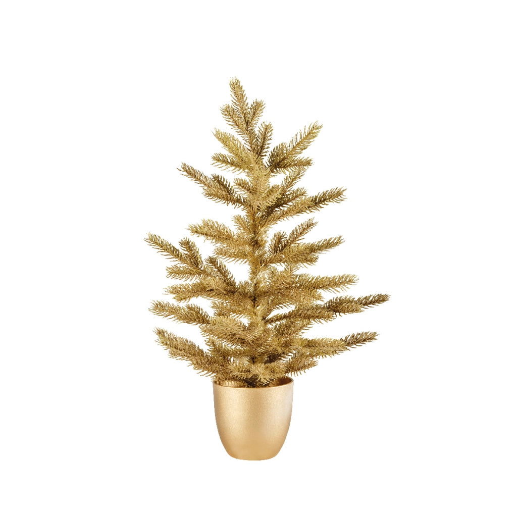 Mini albero di natale glitter oro