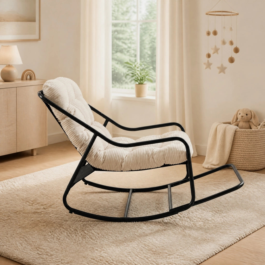 SEDIA A DONDOLO 75x116x82 cm Acciaio Bianco