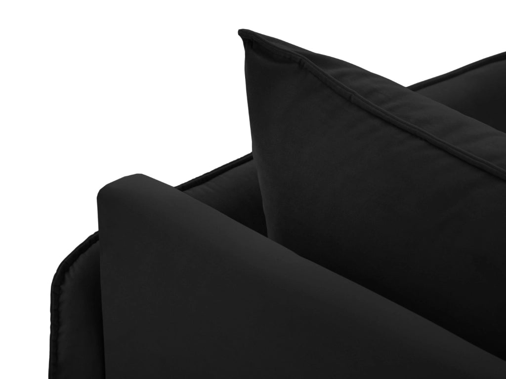 Cosmopolitan Design - Chaise longue destra "Vienna" in velluto nero 