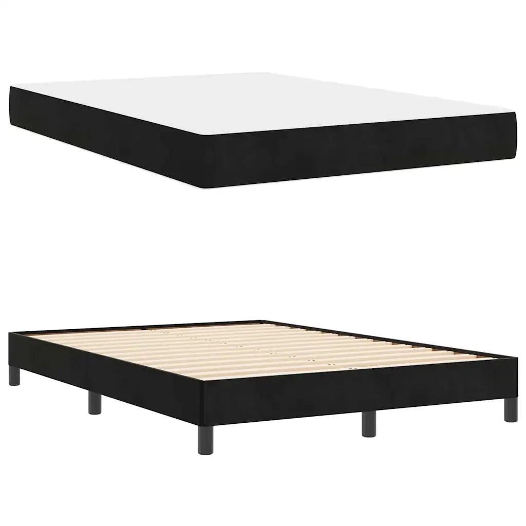 Letto a molle con materasso Nero 160 x 210 cm Tessuto 3398751