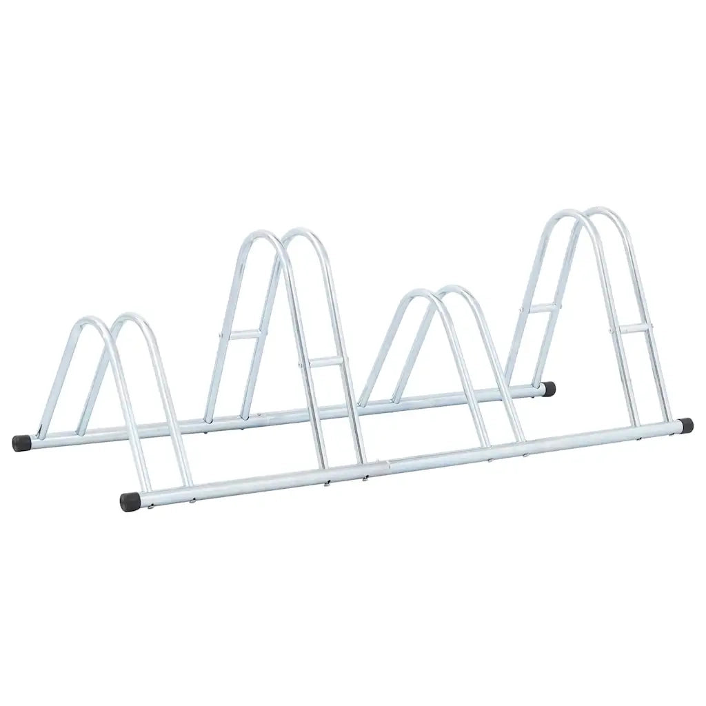Supporto per 4 Bici da Pavimento Autoportante Acciaio Zincato 4005566