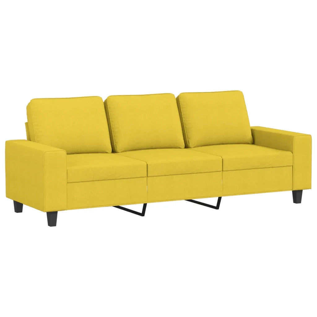 Set di Divani 3 pz Giallo Chiaro in Tessuto 3201911