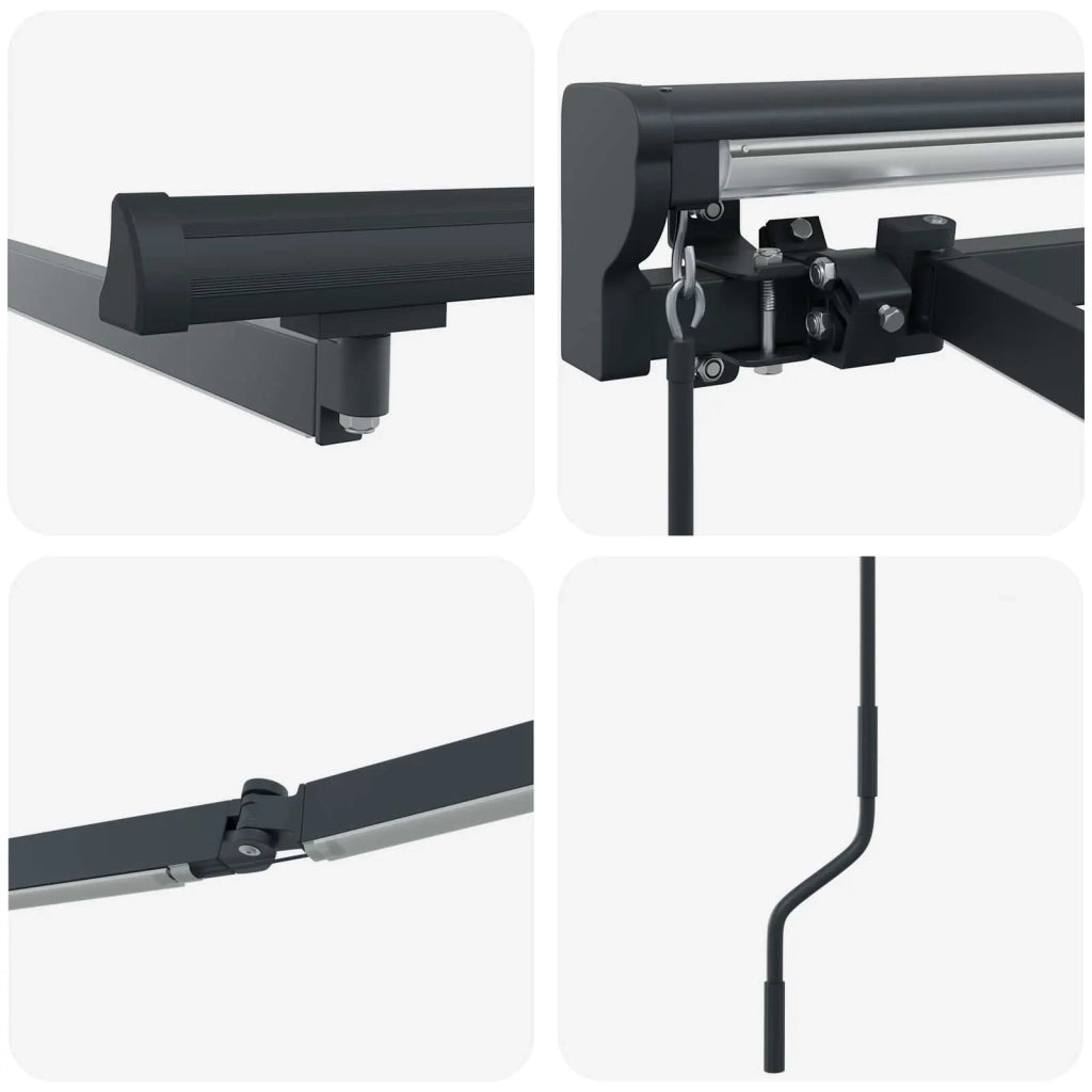 Cornice per Tenda Manuale con LED Antracite 4,5 × 3,5 m 42024815