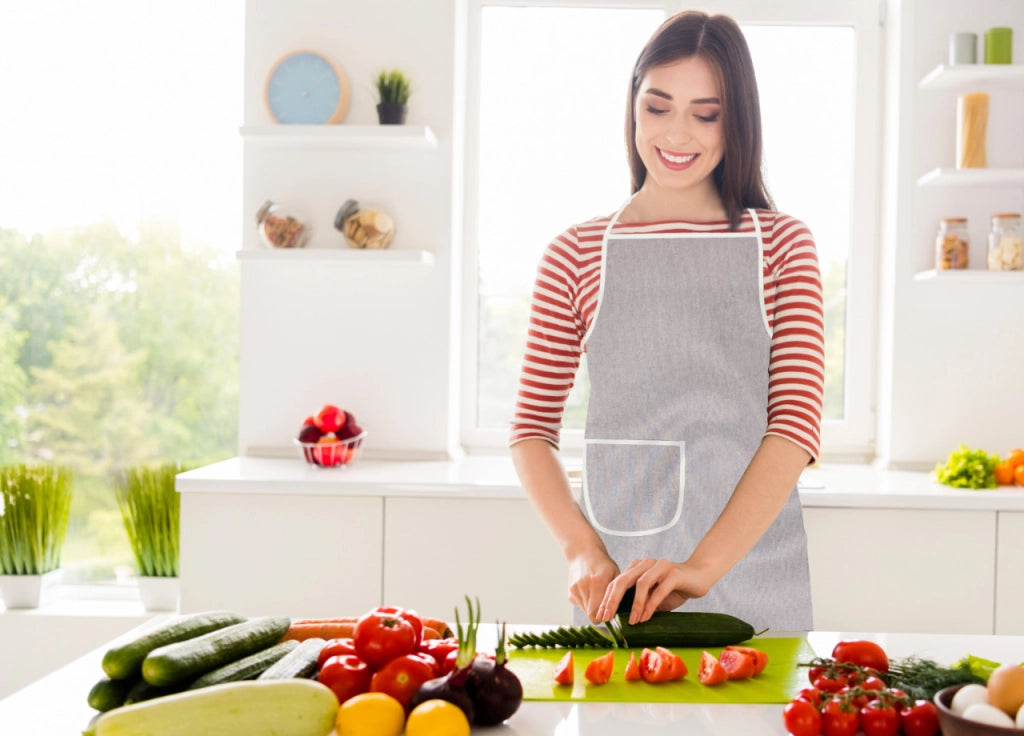 Pack 2 Pezzi Grembiule Cucina Chef Casa Con Tasche Modello Tinta Unita Beige