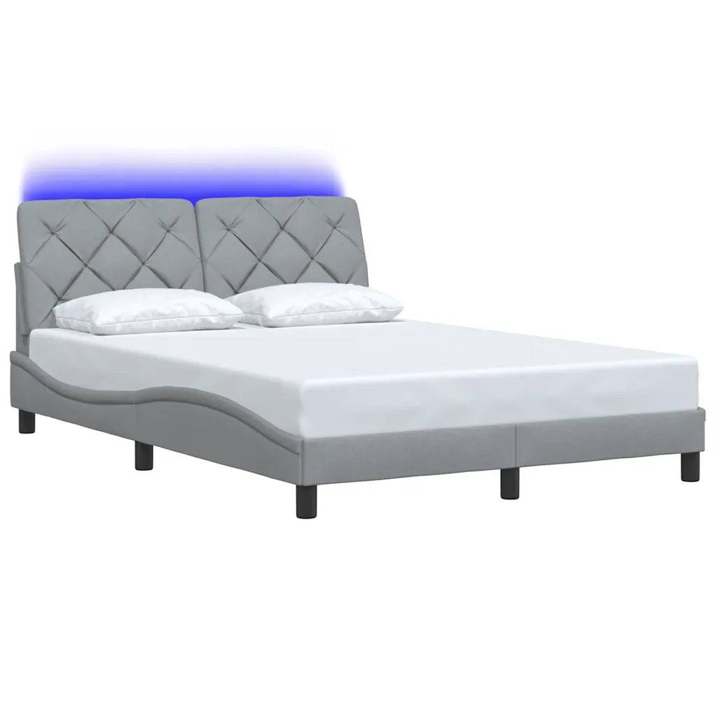 Giroletto con LED senza Materasso Grigio Chiaro 120x200 cm
