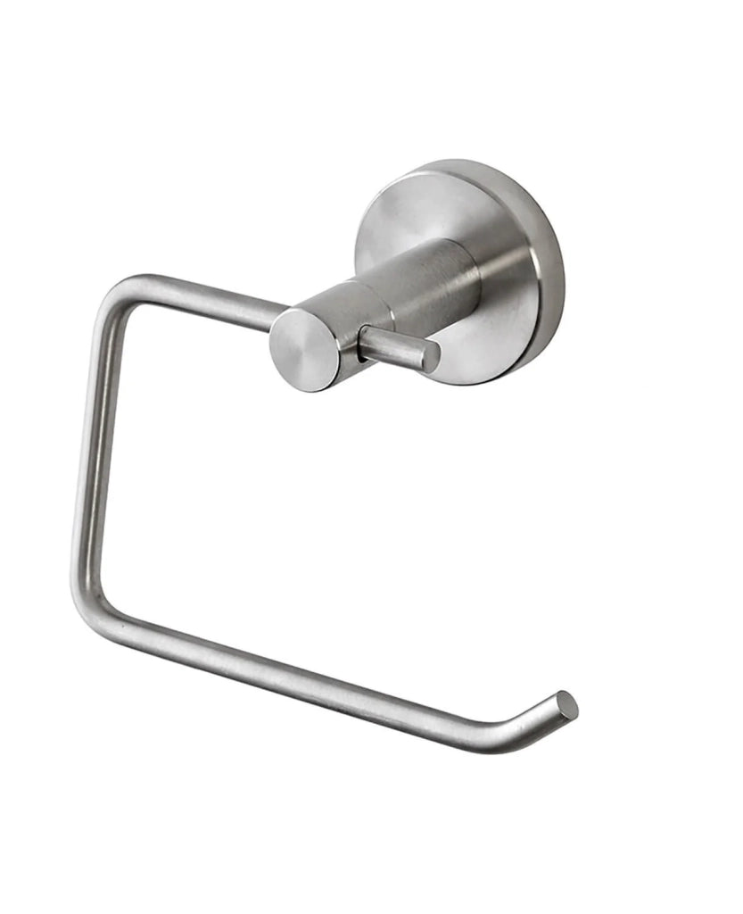 Porta rotolo in acciaio satinato, design moderno e resistente per il bagno - Linea City