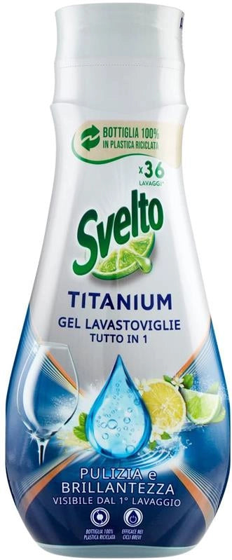 SVELTO GEL ECOLABEL PER LAVASTOVIGLIE DA 640 ML PULIZIA E BRILLANTEZZA