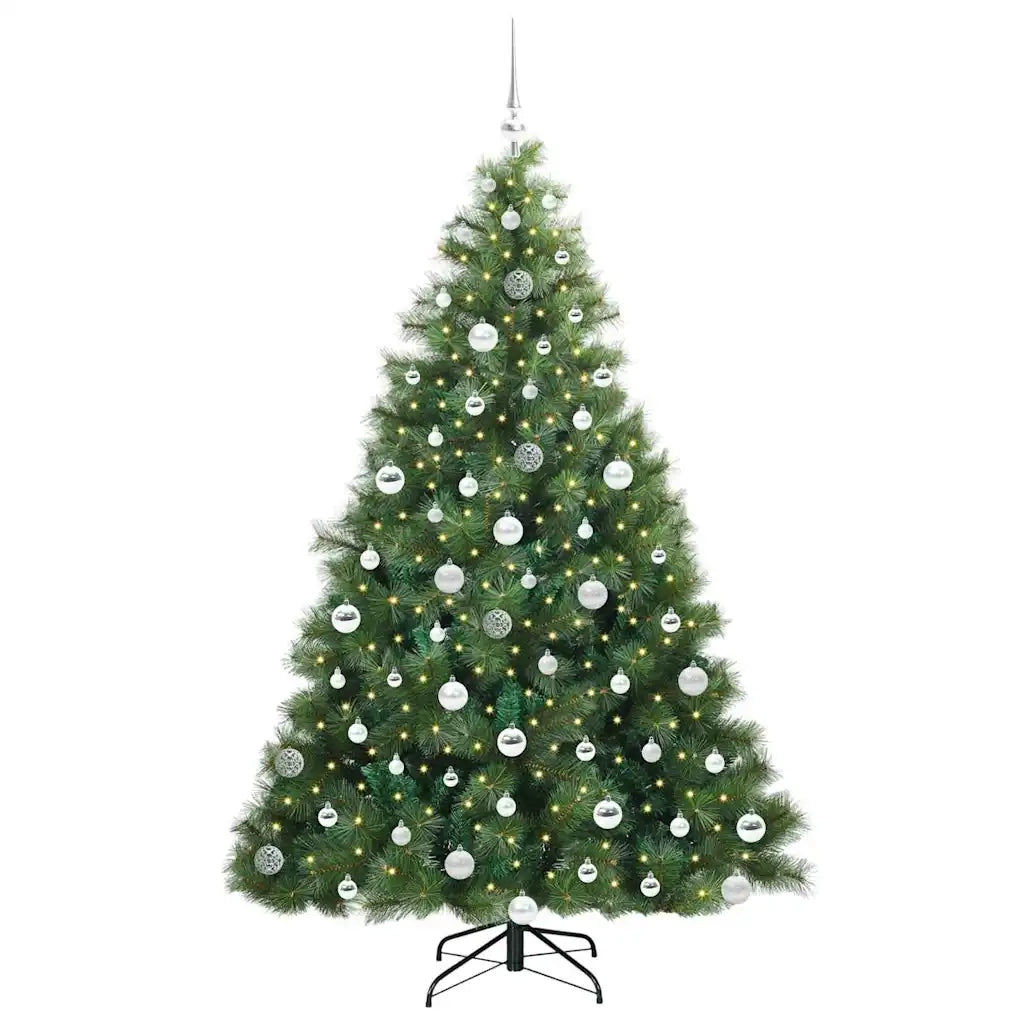Albero di Natale artificiale con 300 LED Verde 180 cm PE e PVC