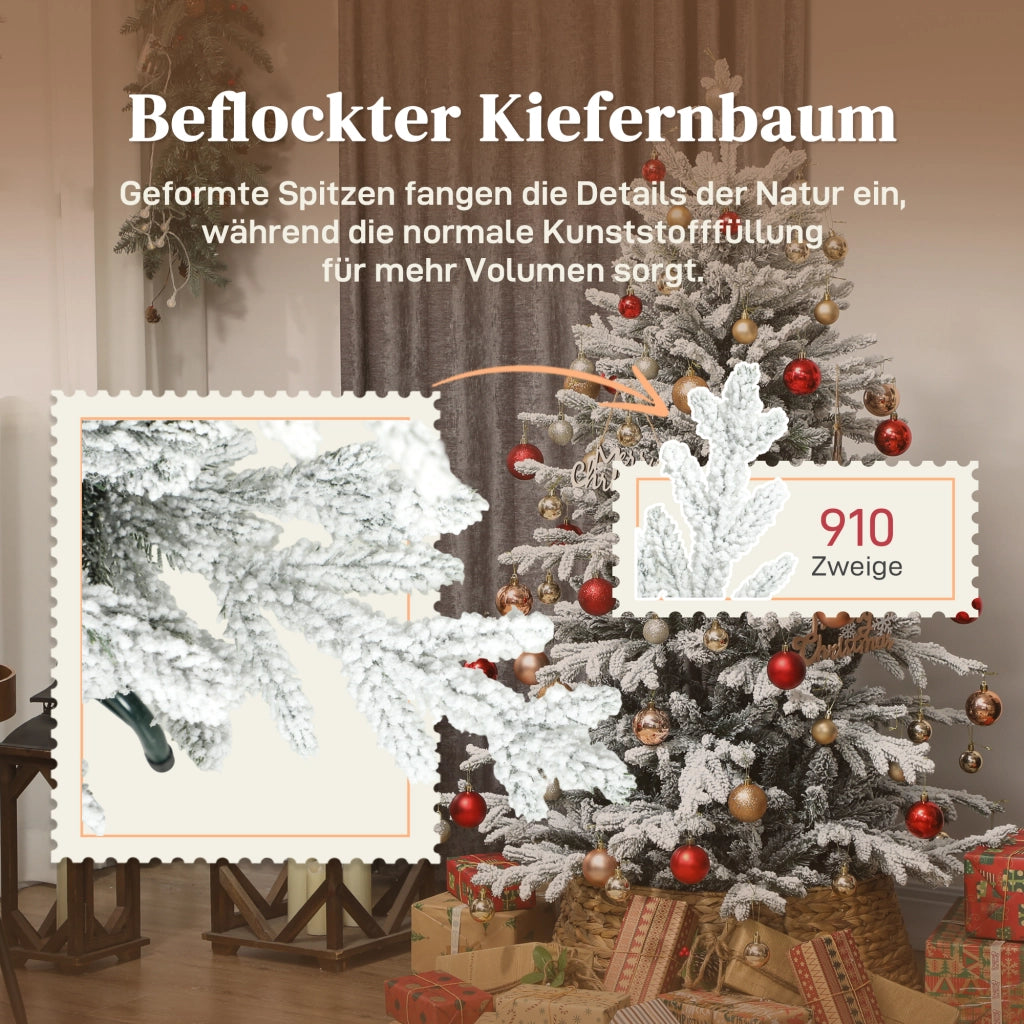 Albero di Natale Artificiale 150cm con Neve ¨C Minimal ¨C 1162 Rami Grigio