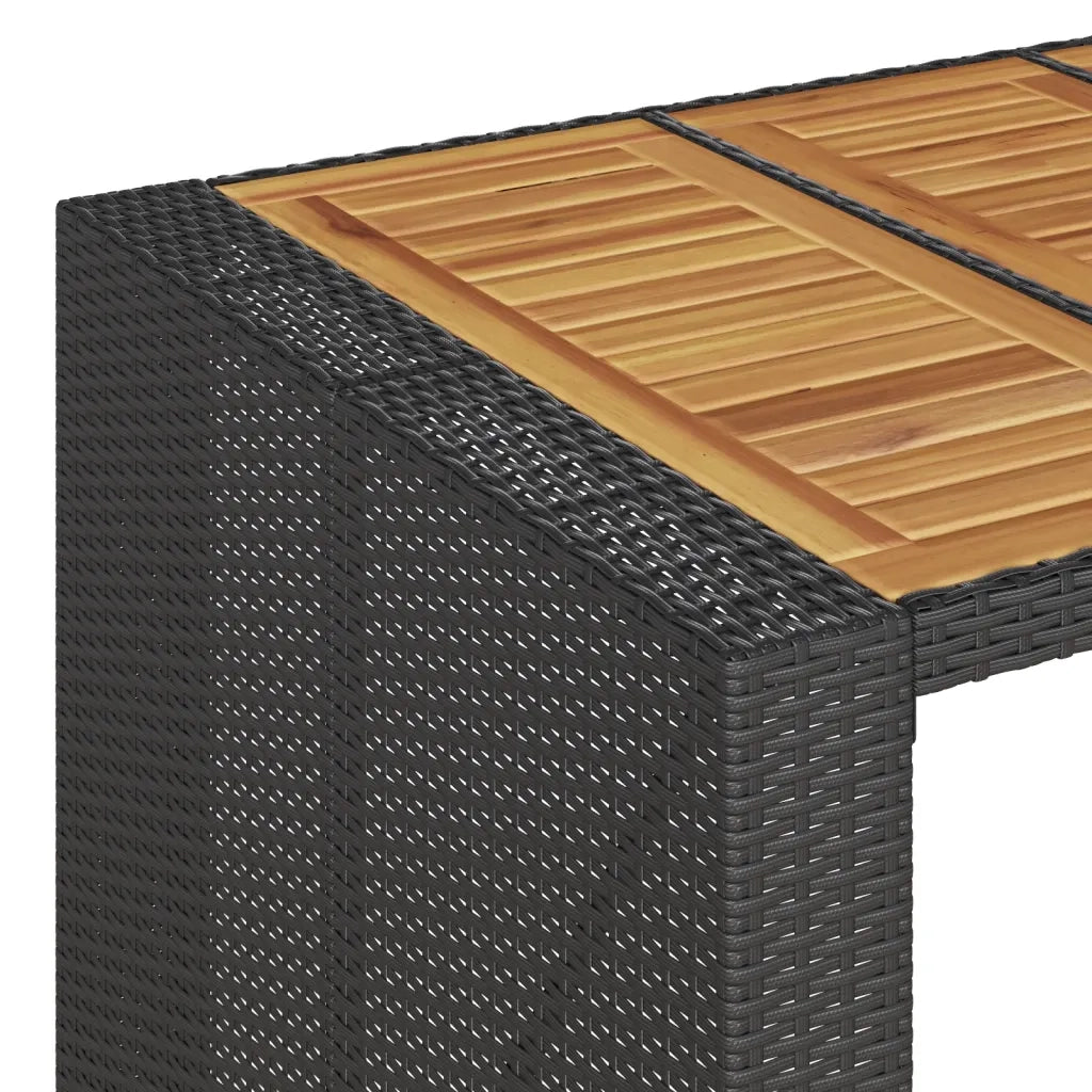 Set Bar da Giardino 9 pz con Cuscini in Polyrattan Nero 3261519