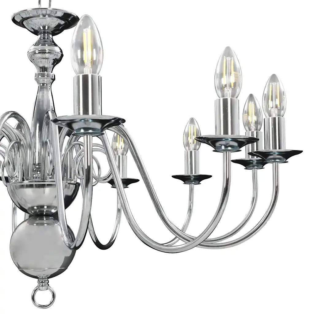 Lampadario Argento 12 Lampadine Attacco E14 281622