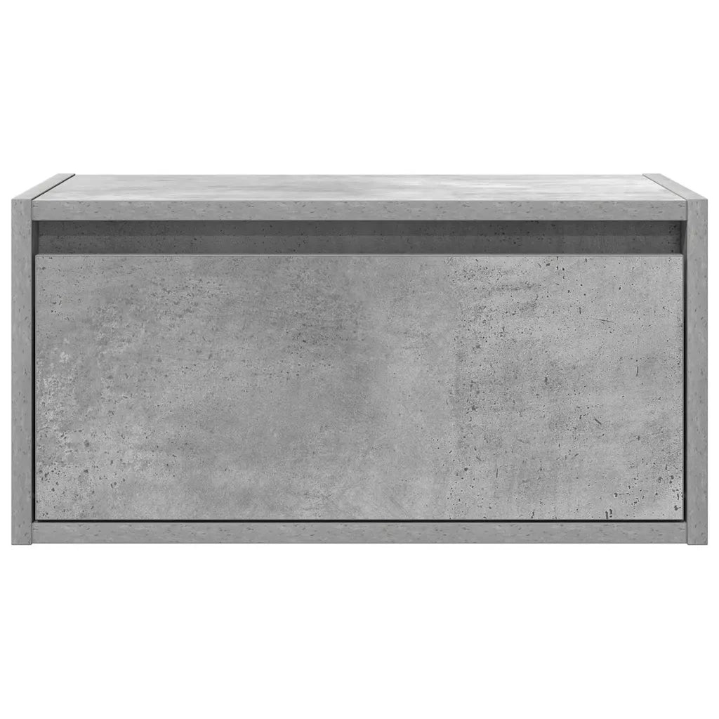 Comodini a Parete con Luci LED 2 pz Grigio Cemento 860218
