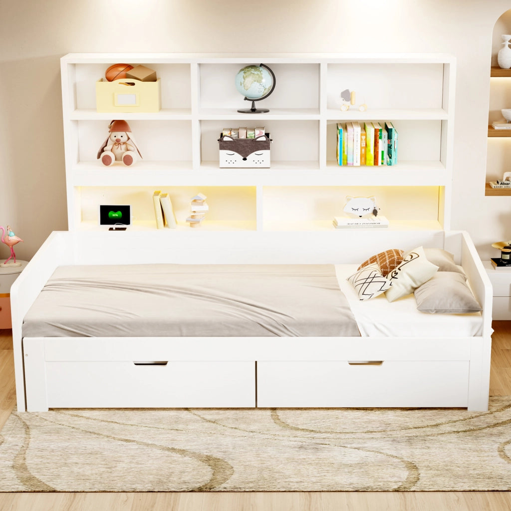 letto in mdf bianco 90 x 200 cm