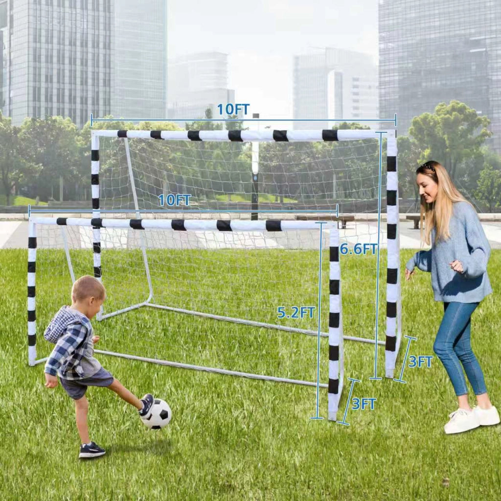 Porta da calcio per bambini 305x201 cm, portatile con rete, per giardino