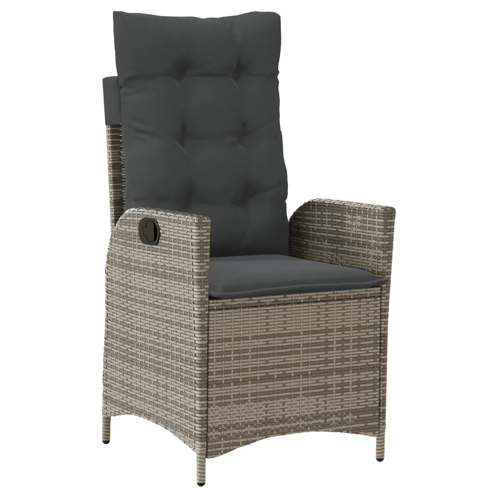Set da Pranzo da Giardino 9 pz con Cuscini in Polyrattan Grigio 3213084
