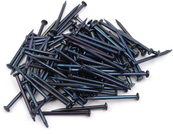 Punti in acciaio - Spilli per legno - Chiodi per piastrelle - 100 pezzi - Blu - Chiodi - Adatti per lavorazione del legno - 2,0x20 mm