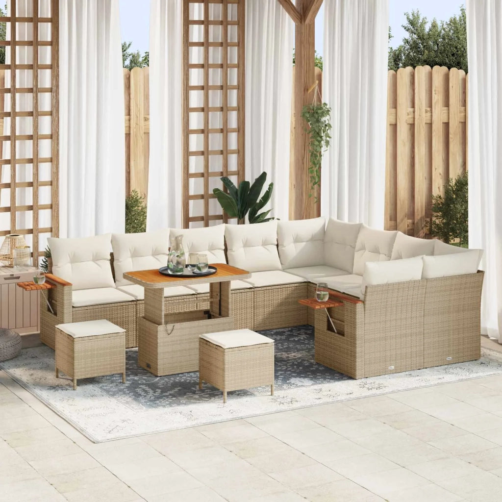 Set Divano da Giardino 12 pcs Beige polyrattan 3363086