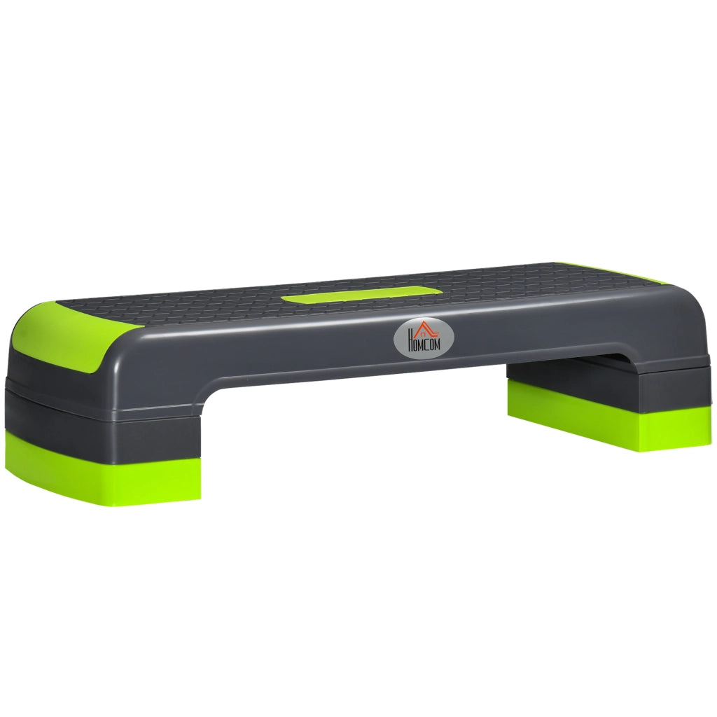 Step Fitness per Aerobica Regolabile su 3 Altezze in PP 78x28x10/15/20 cm Piattaforma Antiscivolo per Casa Verde e Grigio