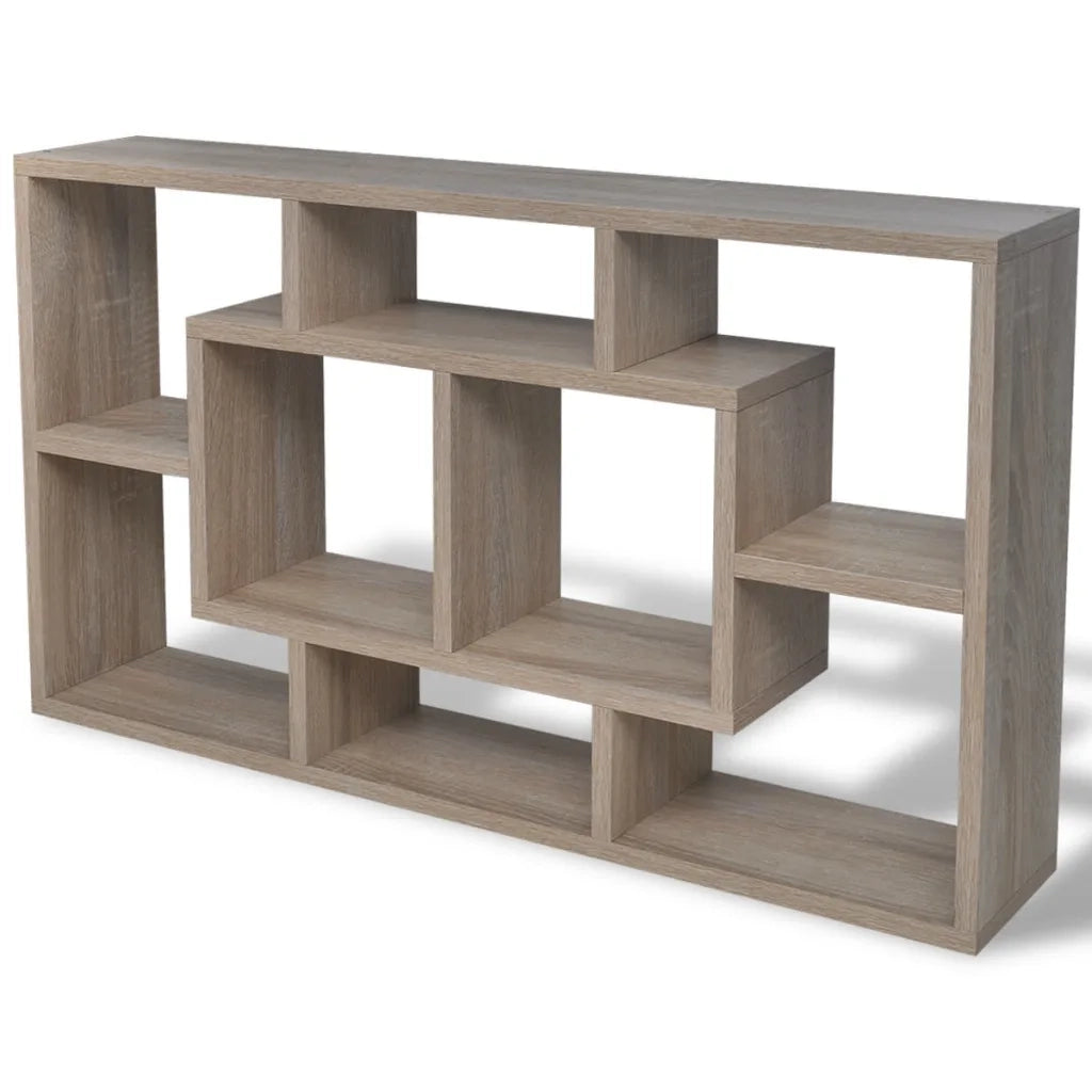 Espositore da Parete Pensile 8 Scomparti Color Rovere 242549