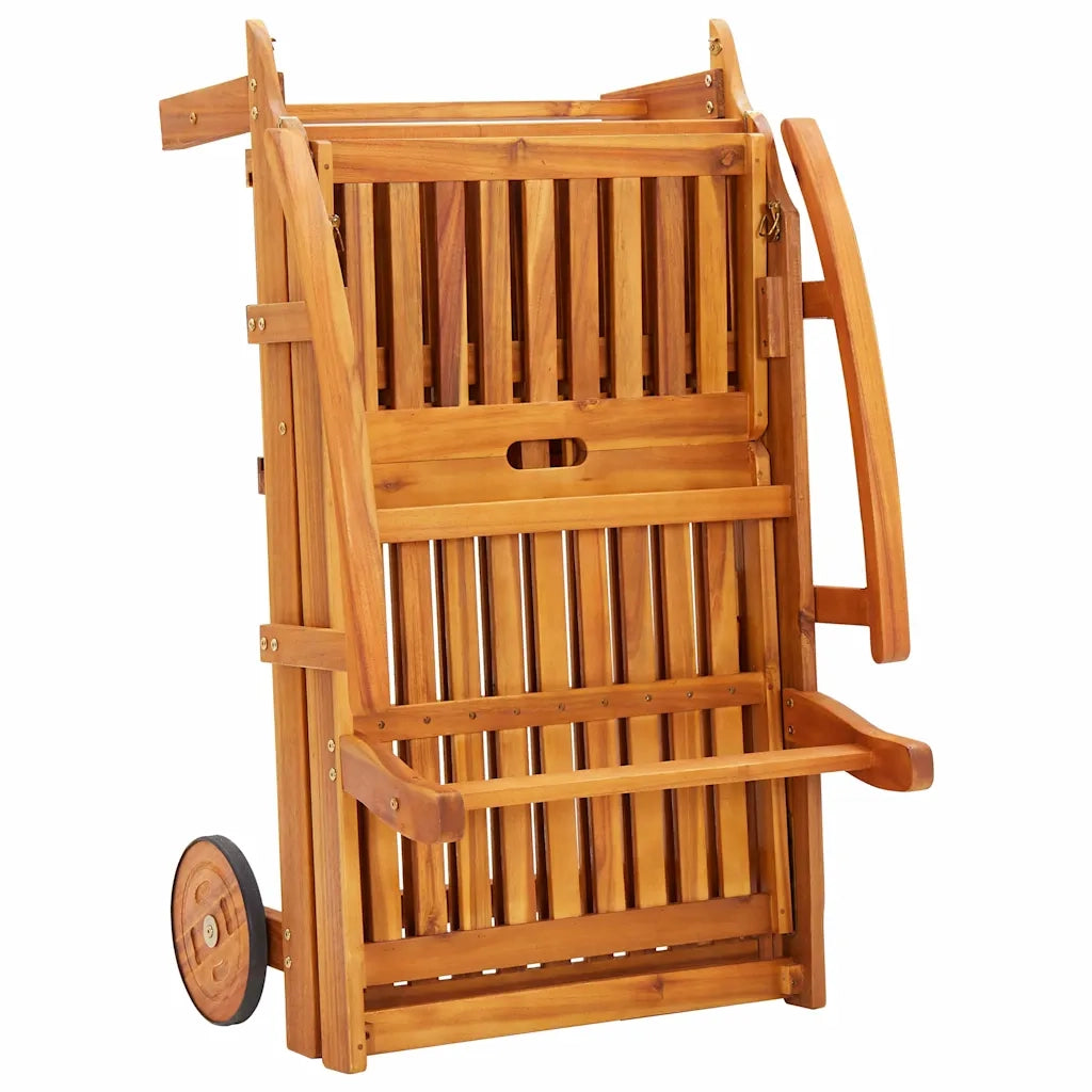 Sdraio 2 pz con Cuscini in Legno Massello di Acacia 3077330