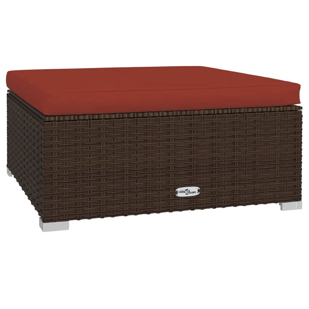 Set Divani da Giardino 10 pz con Cuscini in Polyrattan Marrone 3102683