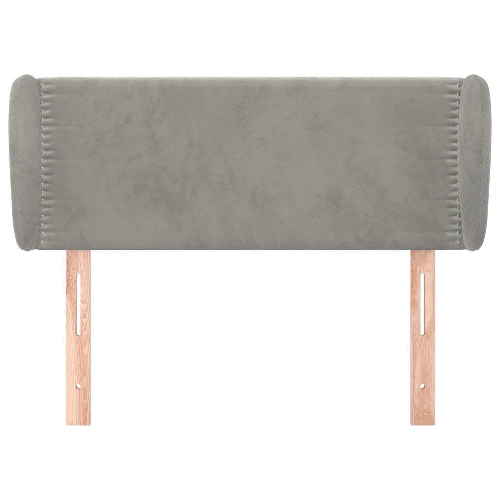 Testiera ad Orecchio Grigio Chiaro 103x23x78/88 cm in Velluto 3117046