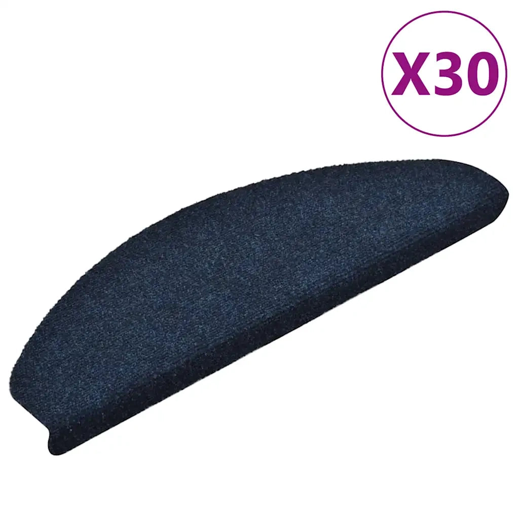 Tappetini per scale autoadesivi 30 pz 65x21x4 cm blu navy 3365665