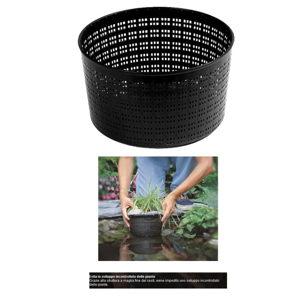 Multipack da 5 cesti per piante acquatiche rotondi dimensioni 21,5 cm cadauno