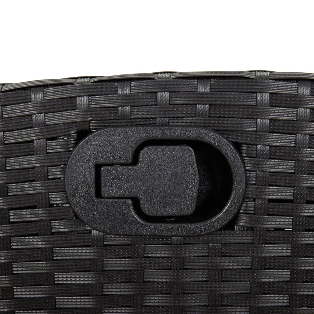 Set da Pranzo da Giardino 7 pz Nero con Cuscini in Polyrattan 3212632
