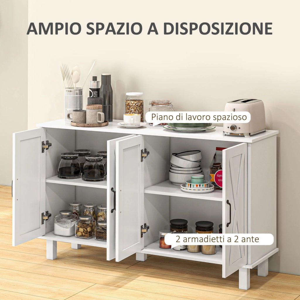 Mobile Multiuso con Cassetti e Ripiani ¨C Zephmum ¨C Bianco 120x37x75 cm