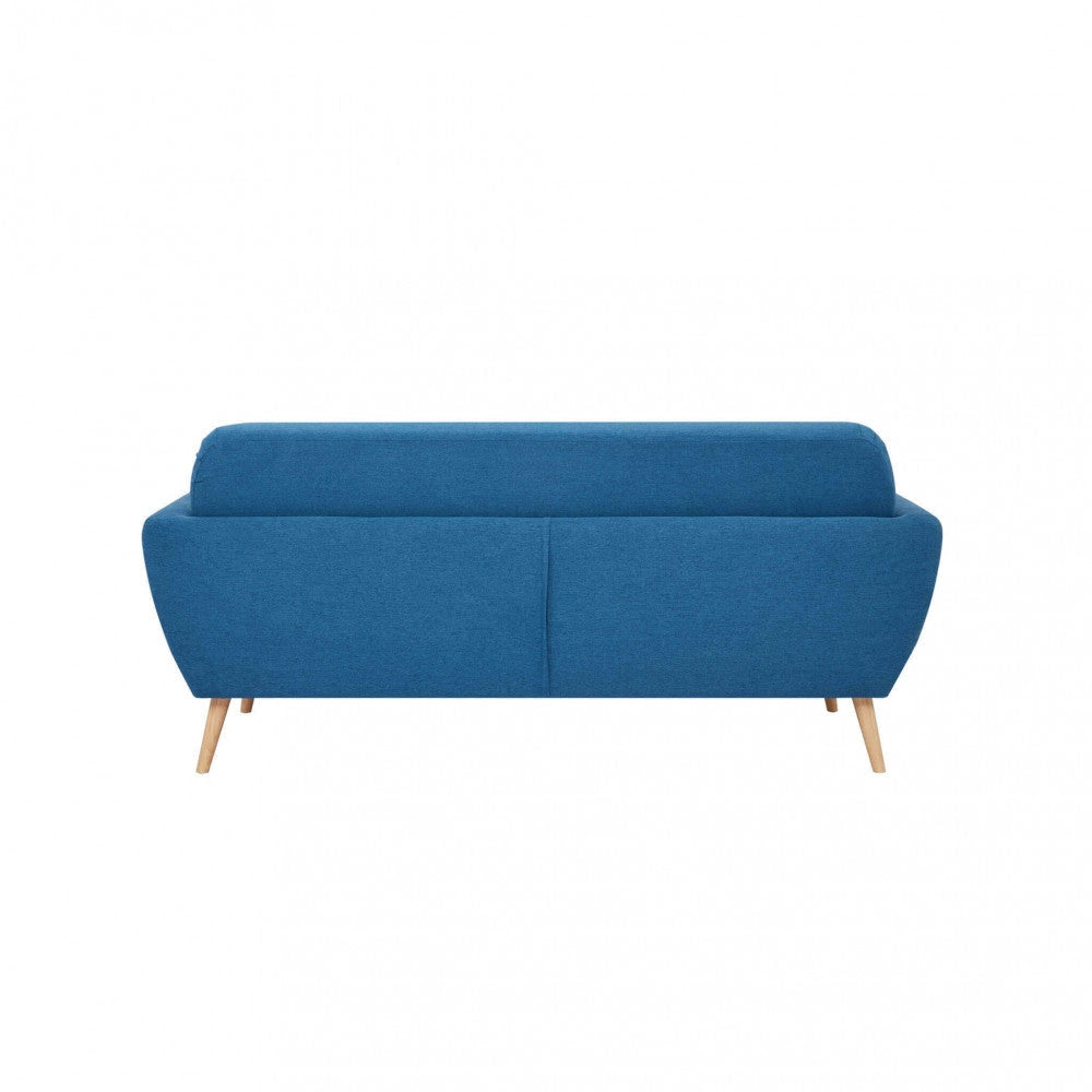 Divano 3 Posti Burton 193x79x86 h cm in Tessuto Blu