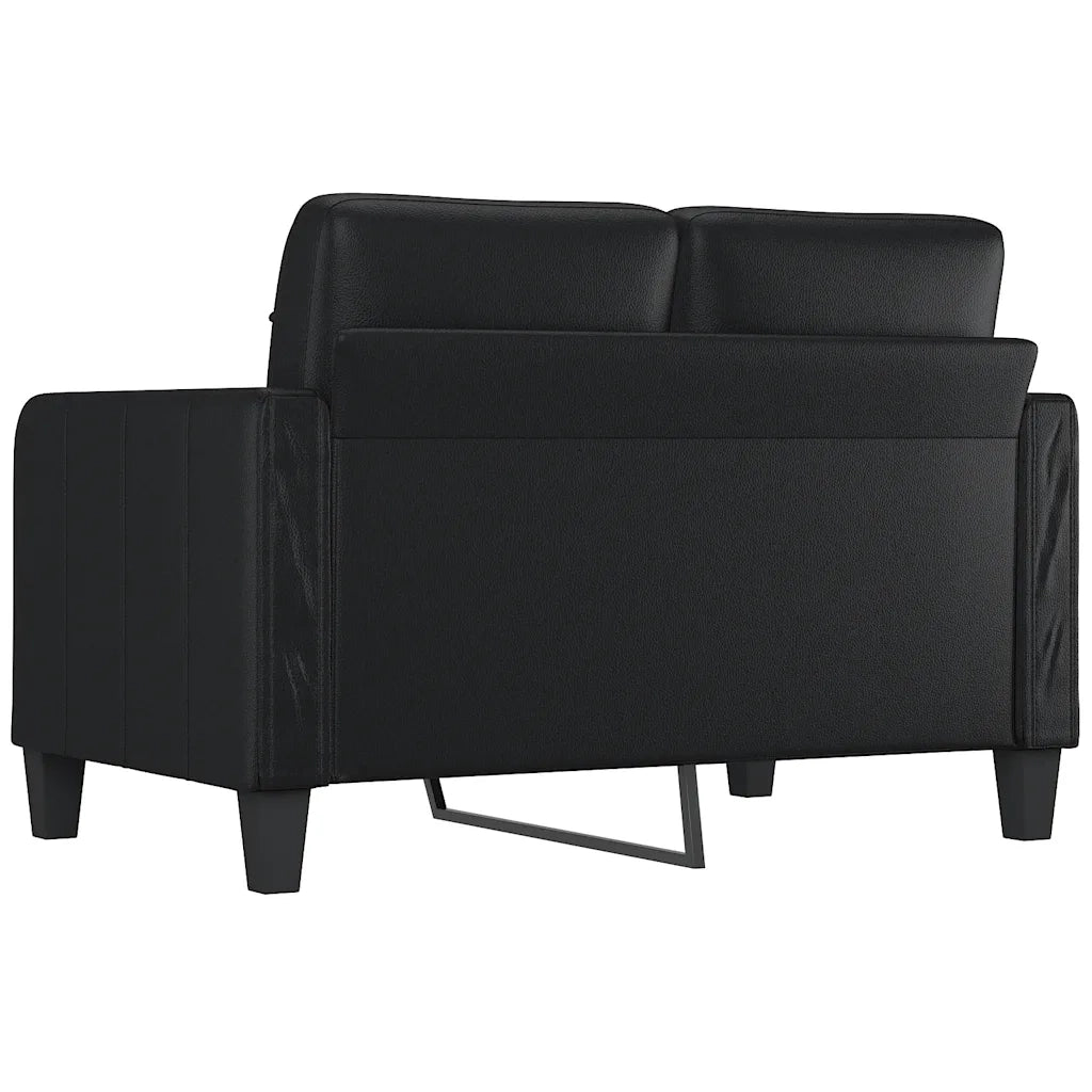 Divano a 2 Posti Nero 120 cm in Similpelle 359112