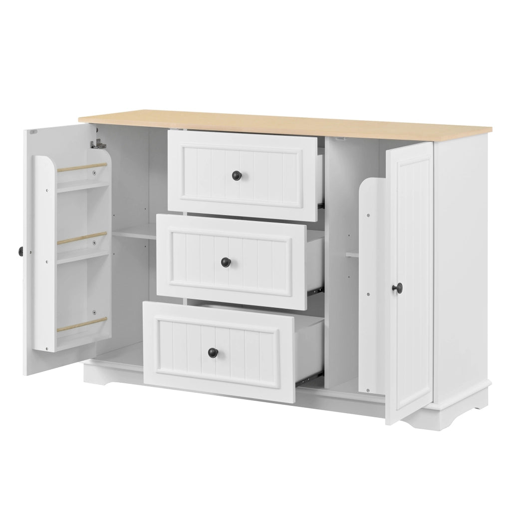 Credenza con 3 Cassetti e Ante ¨C Xylo ¨C Bianco, Legno