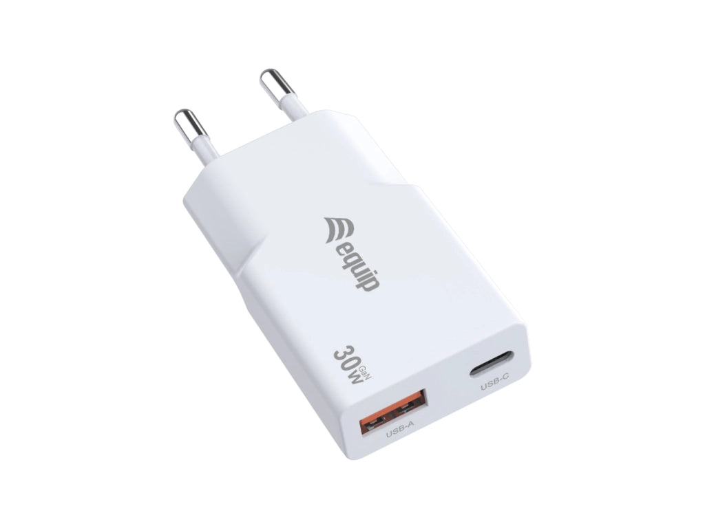 ALIMENTATORE 30W GAN 2 PORTE SLIM W 1*USB C+1*USB A QC+PD3.0