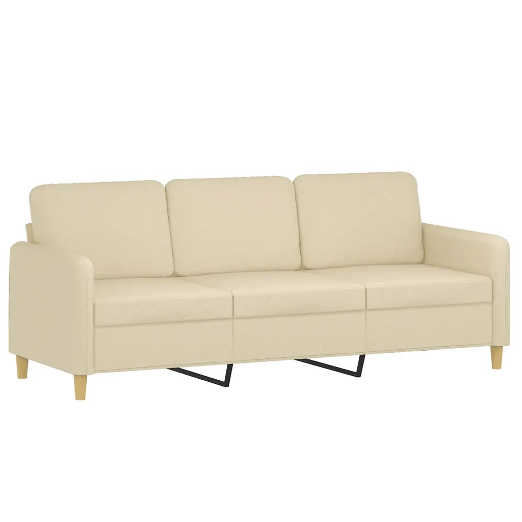 Set Divani 2 pz con Cuscini Crema in Tessuto 3202136