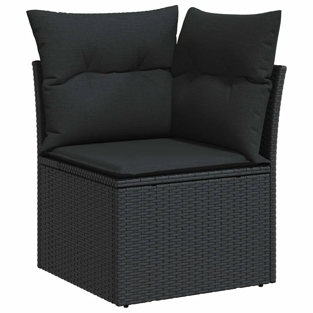 Set Divani da Giardino con Cuscini 7pz Nero Polyrattan 3220464
