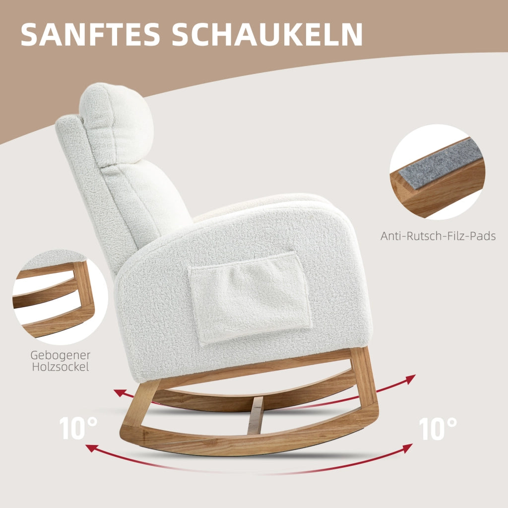 Poltrona Relax Dondolo ¨C Minimal ¨C Tessuto Cremewei? 100x80x100
